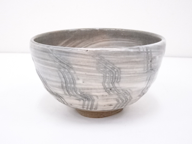 清山造　刷毛目茶碗